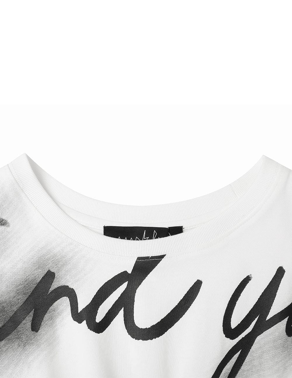 Cotton Cropped Paint Print T-Shirt
