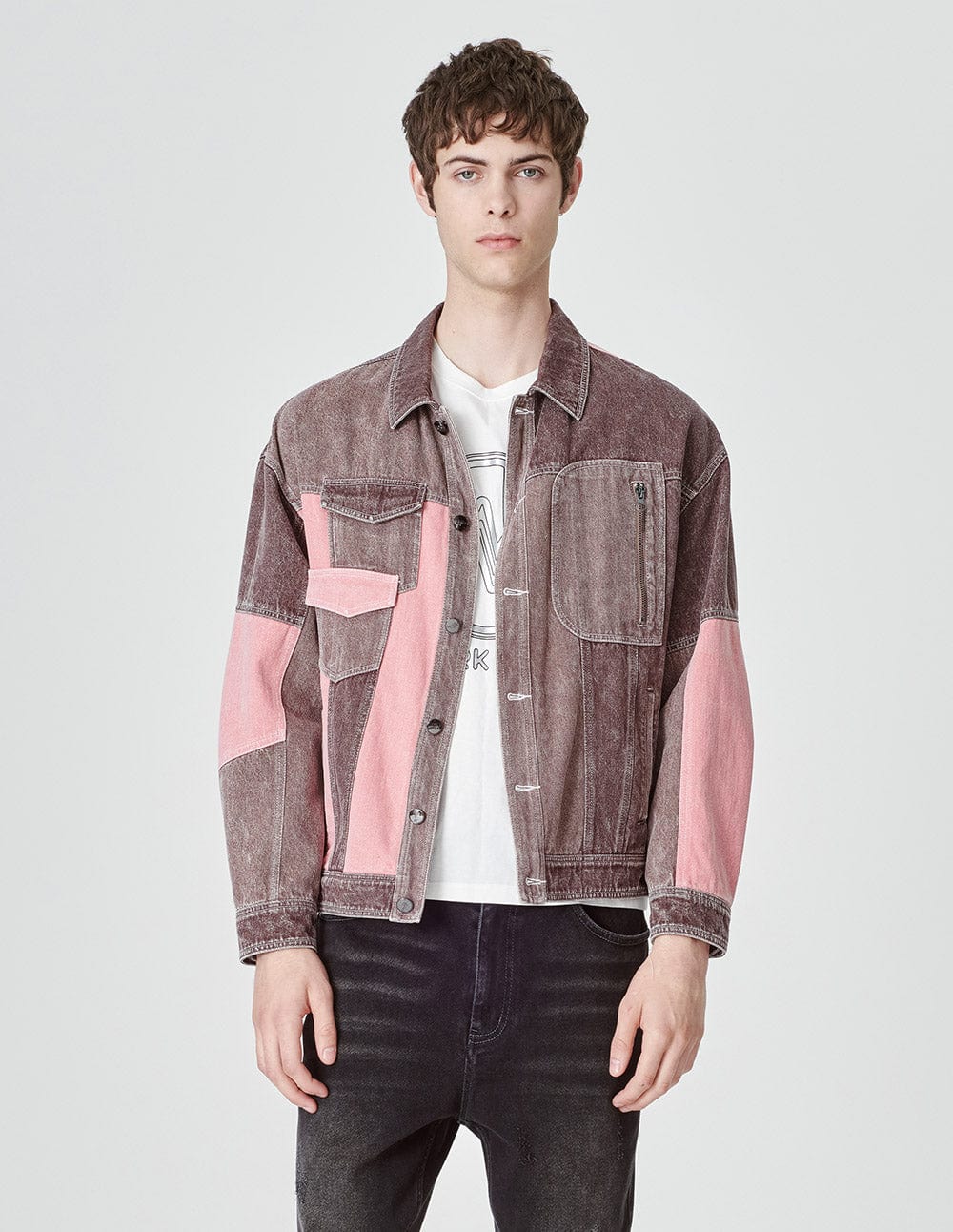 Unisex Style Stitched Denim Jacket