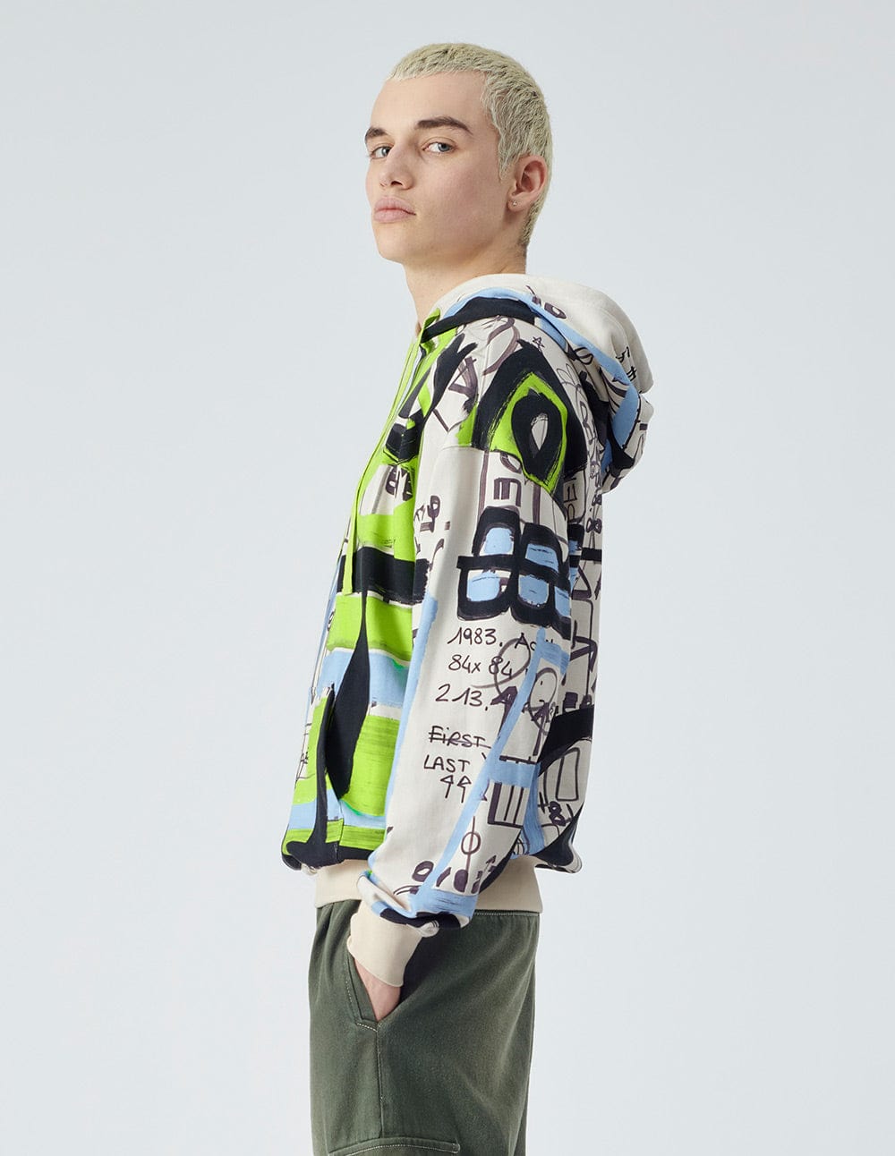 Unisex Recycled Graffiti Print Hoodie