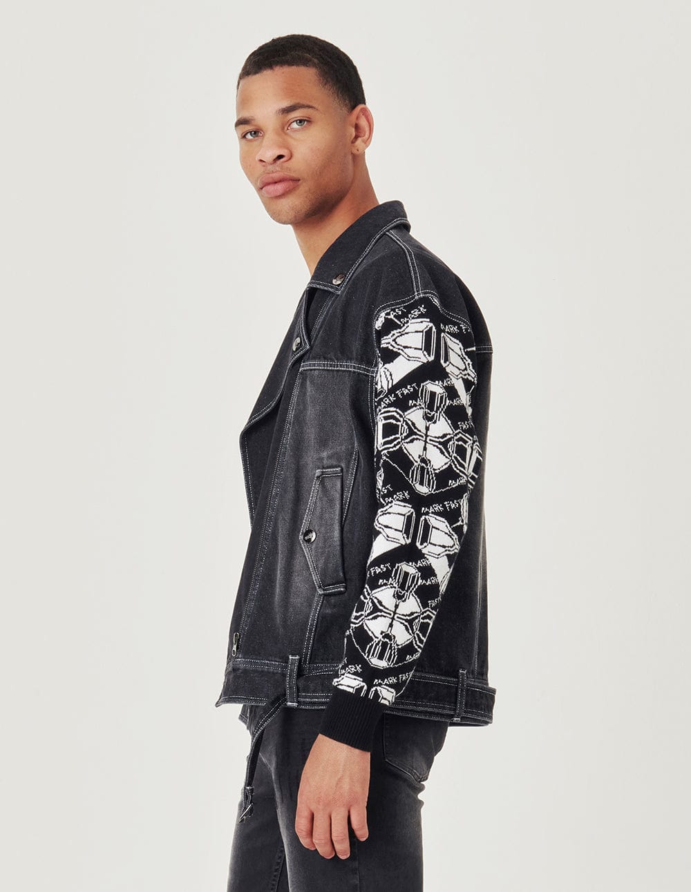 Couple Jacquard Knitted Denim Jacket