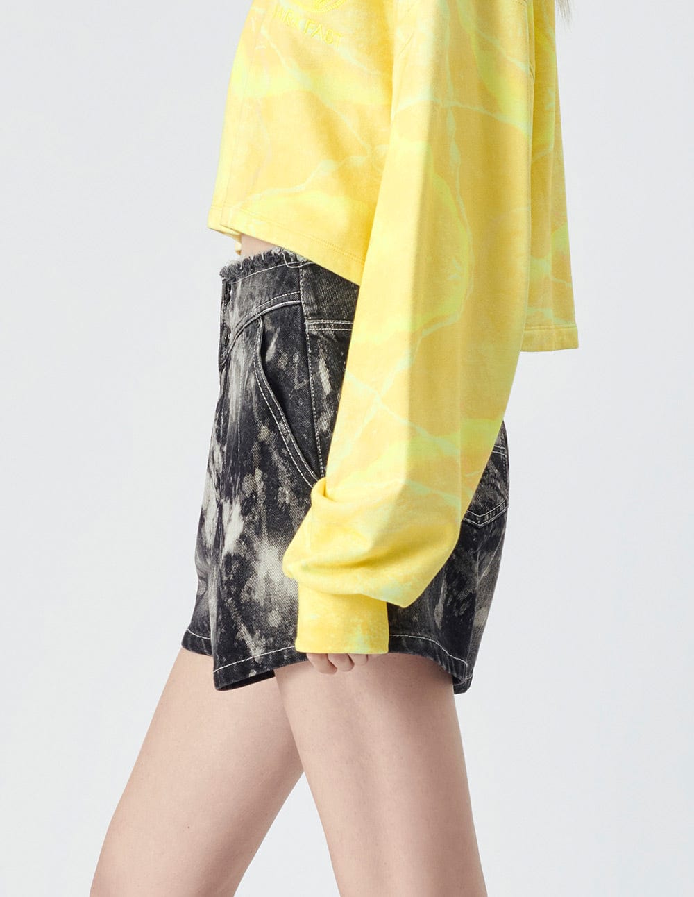 Runway Style Tie-Dye Denim Shorts