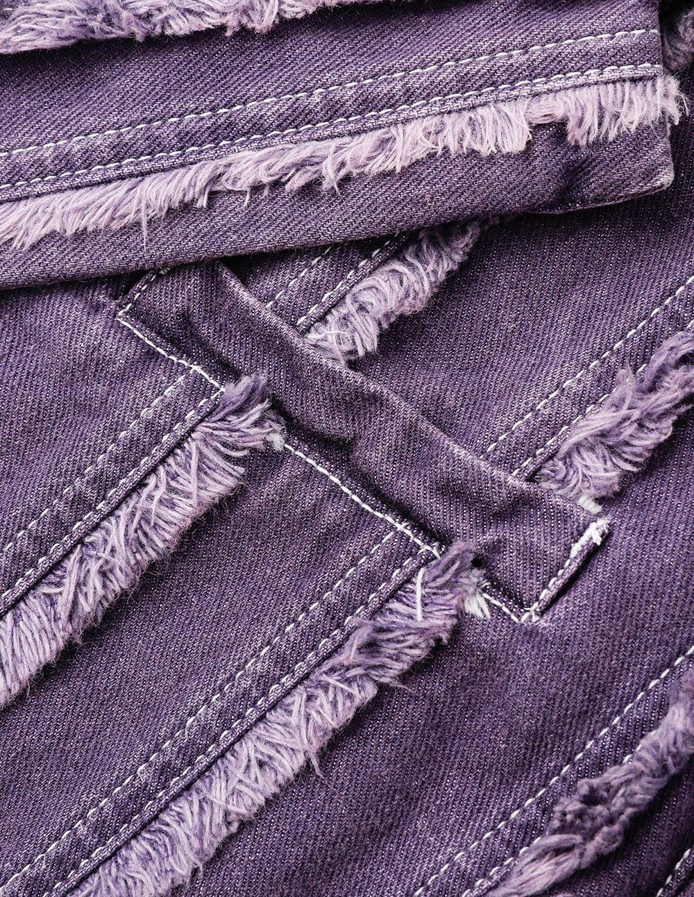 Ladies Purple Denim Cropped Jacket