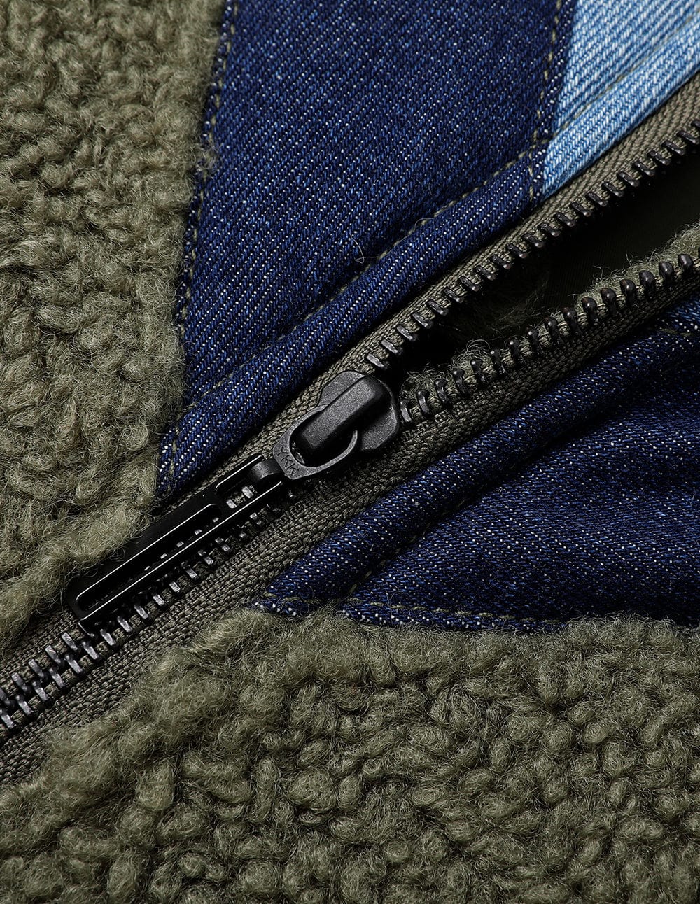 Unisex Denim Stitching Wool Jacket