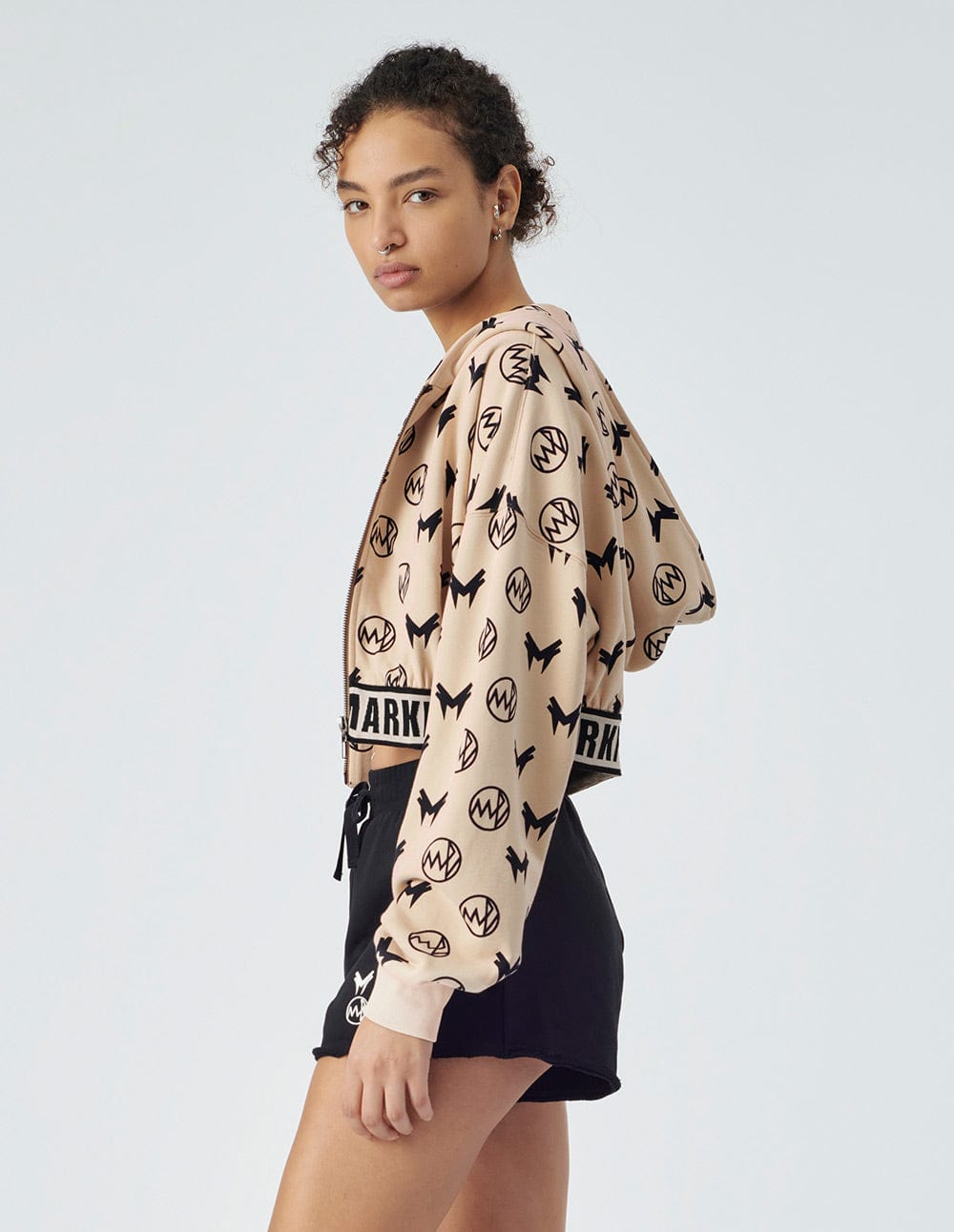 Women's Beige Hooded Casual Jacket