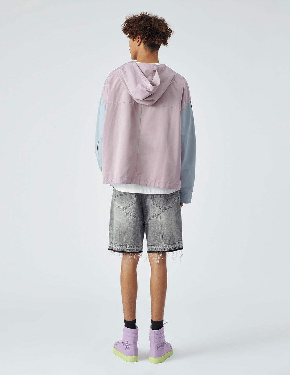 Unisex Hooded Colour-Block Sports Jacket