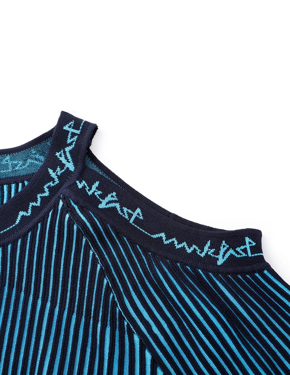 Women's Blue Off-Shoulder Knit Sweater