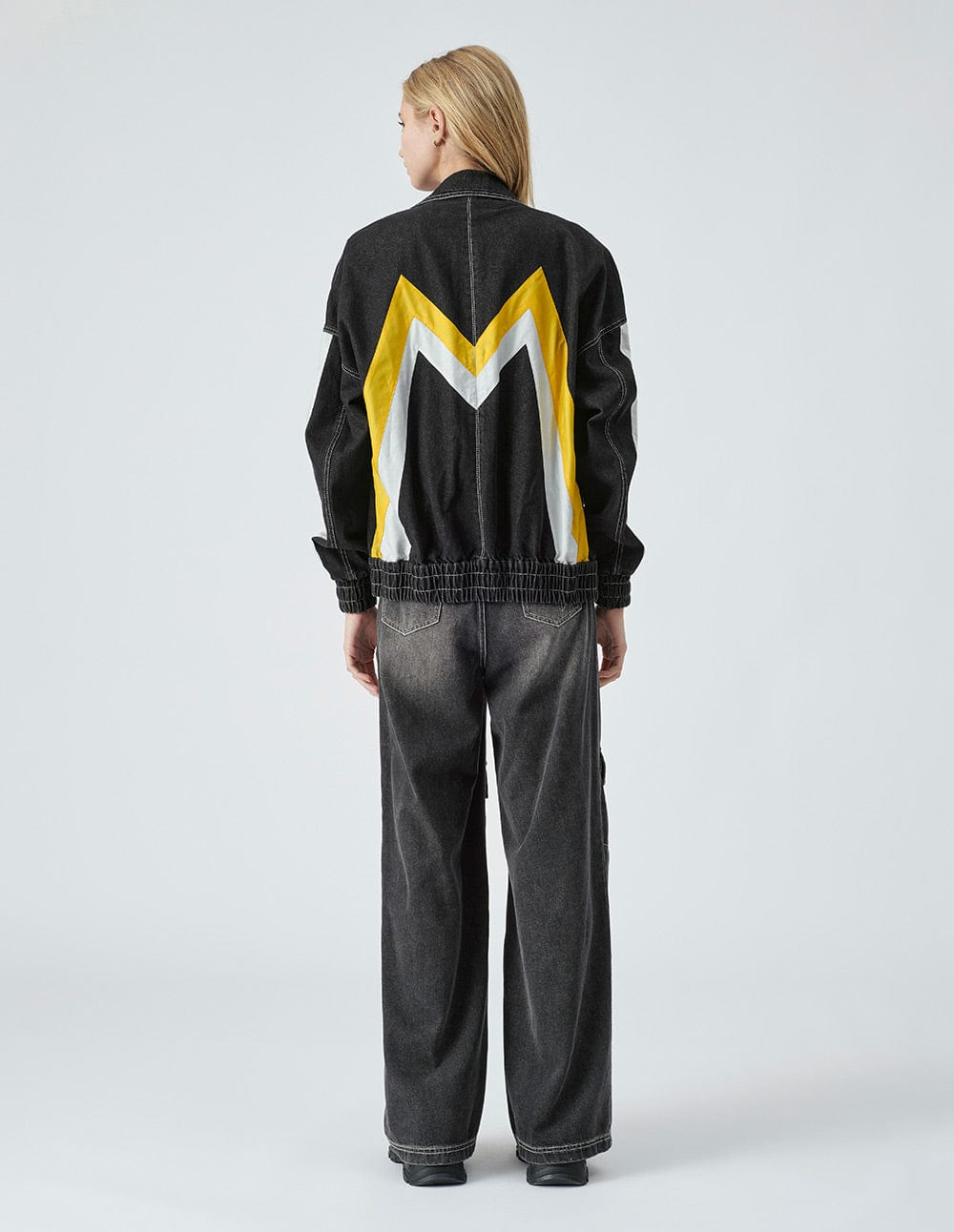 Unisex Colourblock Casual Denim Jacket