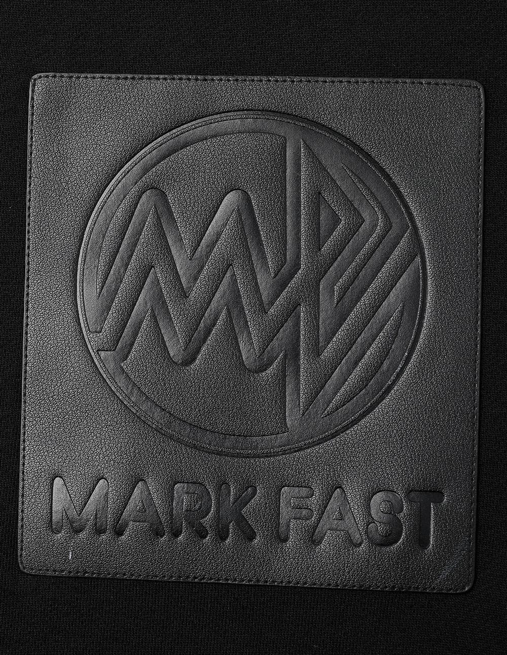 Men's Black Leather Patch T-Shirt